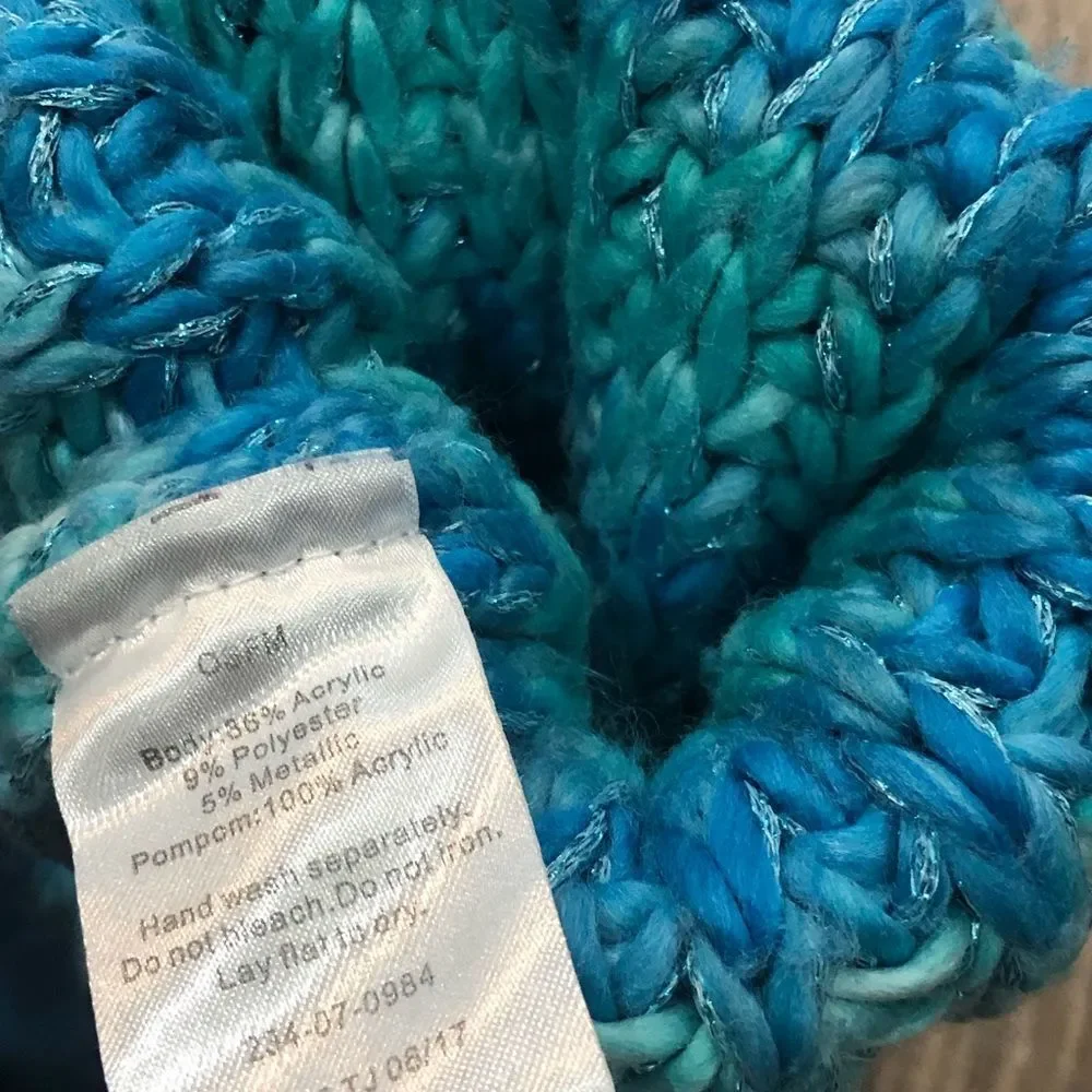 Beanie Size 7-8 Kids Vibrant Blue Knit Kids Beanie with Pom-Pom